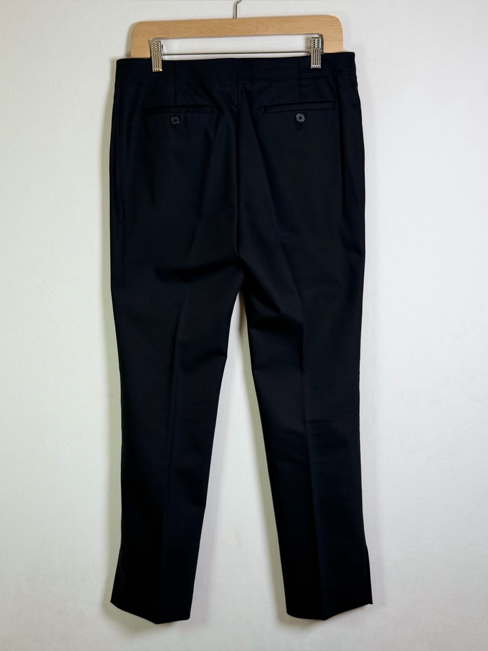 Helmut Lang Women Sz 8 Black Split Hem Trousers Stretch Tailored Designer Pants - Picture 4 of 14
